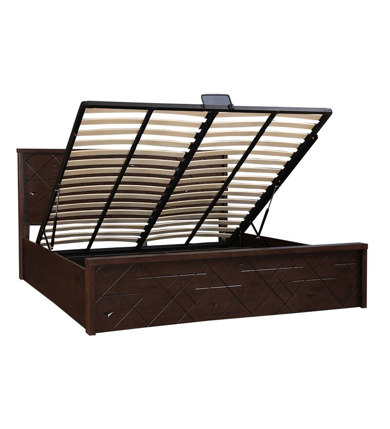 Buy Starlight King Size Bed with Storage in Walnut Finish by HomeTown