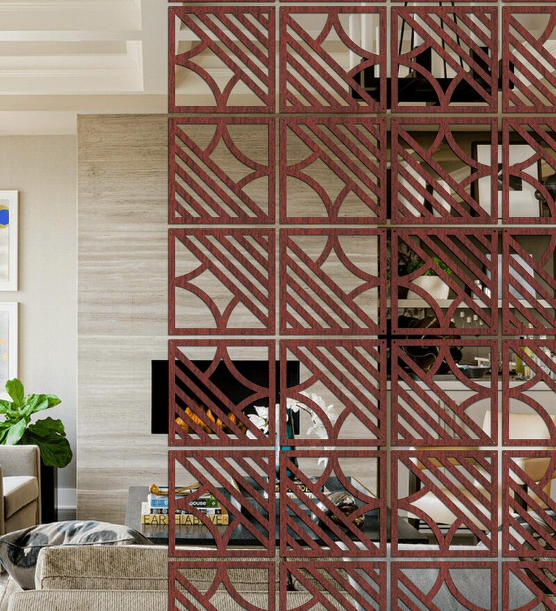 Buy Static (Set of 10) Brown Colour Engineered Wood Hanging Room