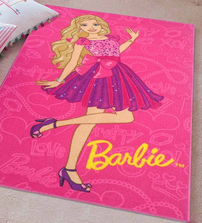 Buy Barbie 2Pc Combo Rug Feet Door Mat Purple by Status Online - Kids