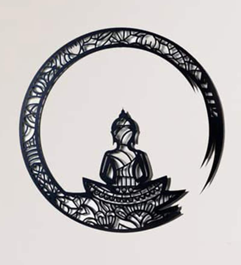 Buy Steel Black Buddha Metal Wall Art By Wallcentre Online - Spiritual ...