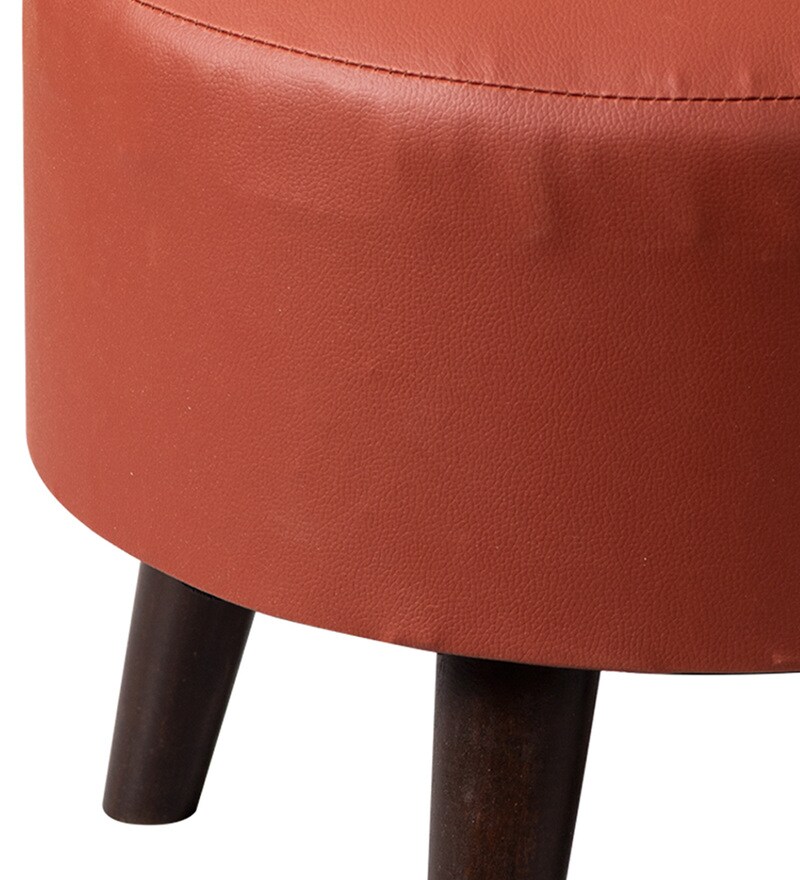 Buy Fremont Leatherette Seating Stool in Red Colour by NestRoots Online