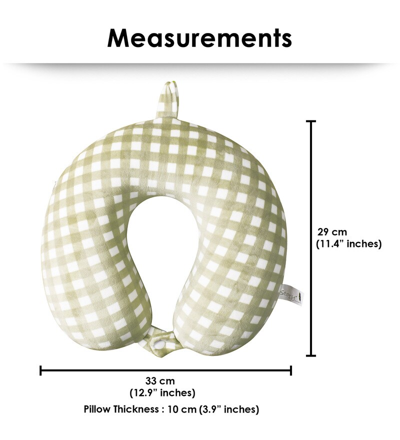 Buy Story Home U Shapeed Memory Foam Light Green Neck Pillow