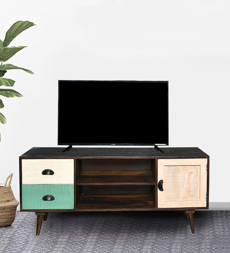 Buy Striado TV Console In Walnut Finish By Fabuliv Online - Mid-Century ...