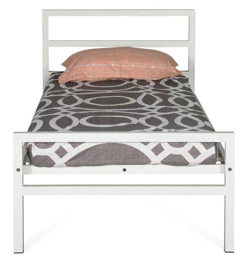 Buy Striker Single Size Bed in White Colour by Doctor DreamsNilkamal