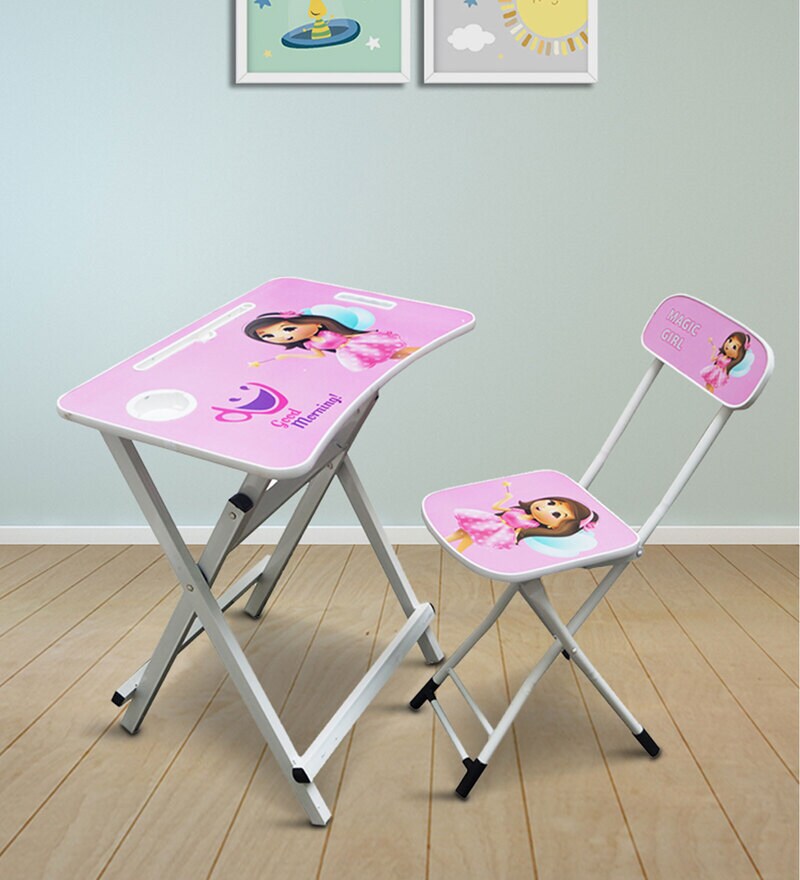 Buy Magic Girl Infant Desk in Multicolour with Chair by Muren Online