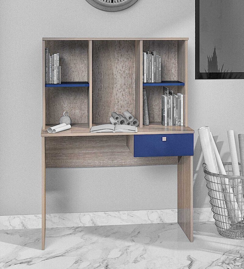 Buy Zak Study Table in Blue Finish by Klaxon Online Kids Study Tables