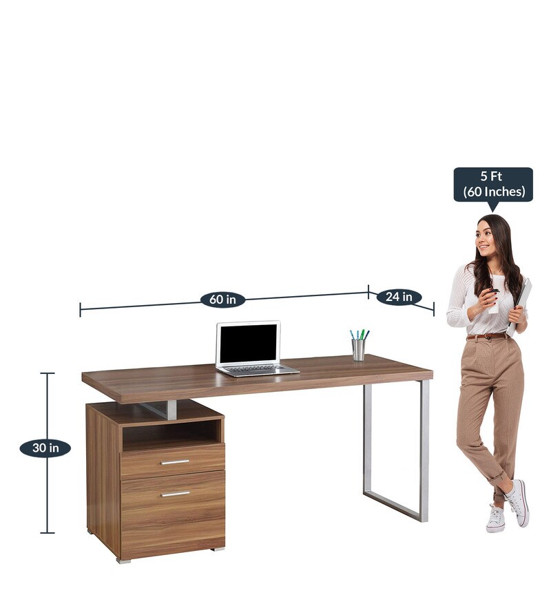 Buy Writing Table in Walnut Finish by Sovereign Furniture Online