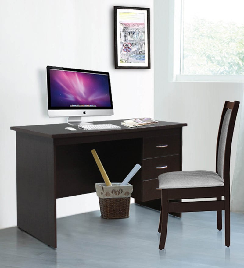 Buy Imperia Study Table with 3 Drawers in Wenge Finish by Crystal