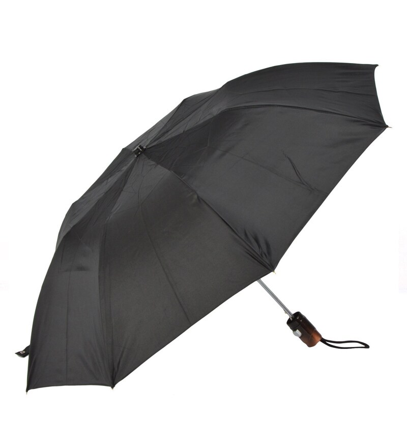 Buy Black Nylon UV Coated 2 Fold Stylish Umbrella by Stybuzz Online
