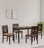 Stacia Solid Wood 4 Seater Dinning Table In Antique Cherry Finish