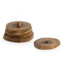 Stack-Circles of Wood Log (Set of 4) MDF Table Coaster with Stand
