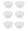 Stackable Glass Bowl Lead Free Tranparent 370ml Set of 6