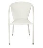Stackable Wicker Patio Chair in White Finish