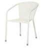 Stackable Wicker Patio Chair in White Finish