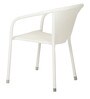 Stackable Wicker Patio Chair in White Finish