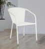 Stackable Wicker Patio Chair in White Finish