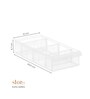 Stackable Polypropylene Storage Bin 1.82L, Frosted White Multipurpose Organizer Box
