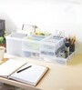 Stackable Polypropylene Storage Bin 6.58L, Frosted White Multipurpose Organizer Box