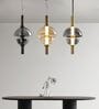 Stacked Glass and Gold Pendant Light