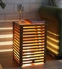 Stacked Nighstand Pine Wood Table Lamp With Brown Base