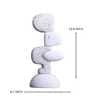 Stacked Serenity White Marble Finish Resin Pebble Sculpture