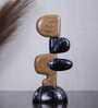 Stacked Serenity Black Marble Finish Resin Pebble Sculpture
