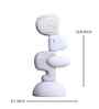 Stacked Serenity White Marble Finish Resin Pebble Sculpture