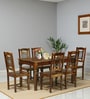 Stafford Sheesham Wood 6 Seater Dining Set In Provincial Teak Finish