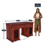 Stafford Sheesham Wood Writing Table In Honey Oak Finish With Storage