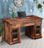 Stafford Sheesham Wood Writing Table In Rustic teak Finish