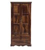 Stafford Sheesham Wood 2 Door Wardrobe In Provincial Teak Finish