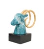 Stag Deer With Blue Resin Figurine