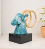 Stag Deer With Blue Resin Figurine