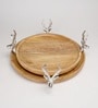 Stag Head Wooden Platter