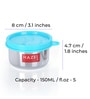 Stainless Steel 150 ml Silver Airtight Storage Container (Set of 2 )