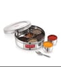 Stainless Steel 1600 ml Silver Spice Box with 7 Wati and  Spoon