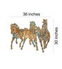 Stainless Steel 3 Running Horse Wall Art In Multicolour