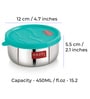 Stainless Steel 450ml Silver Airtight Storage Container (Set of 6)