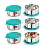 Stainless Steel 450ml Silver Airtight Storage Container (Set of 6)
