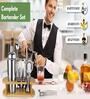 Stainless Steel 6 Pcs Bartender Martini Kit Set (Black/Silver)