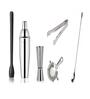 Stainless Steel 6 Pcs Bartender Martini Kit Set (Black/Silver)