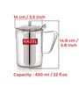 Stainless Steel Coffee Serving Pot with Handle & Lid, Strong and Sturdy, Spill Proof Pouring, 650 ML