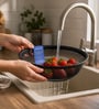 Stainless Steel Colander Basket with Rim (Black)
