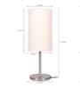 Skyline Off White Cotton Shade Table Lamp With Stainless Steel Base