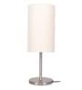 Skyline Off White Cotton Shade Table Lamp With Stainless Steel Base