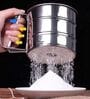 Stainless Steel Flour Sifter Hand Press Atta Channi Cup for Flour Sugar & Coffee Powder
