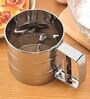Stainless Steel Flour Sifter Hand Press Atta Channi Cup for Flour Sugar & Coffee Powder