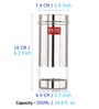 Silver 500 ML Stainless Steel (Set of 6)  Air Tight Fridge Storage Containers