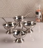 Silver 150 ML Stainless Steel 4 Pcs Ice cream Cups With Spoons
