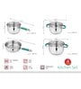 Chuck Induction Friendly Silver & Green Stainless Steel (Set of 4) Cookware Set